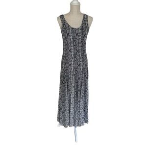 Size small sleeveless grey animal print mesh Reba midi dress